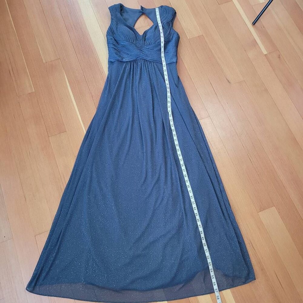 Alex Evenings 6 dark grey glitter shimmer formal dress prom babydoll cut open ba - Picture 11 of 14